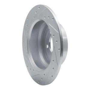 Volvo C70 Brake Rotor (1) - Rear Right - R1 Concepts - Drilled & Slotted - Silver - `96-`04